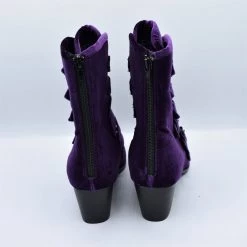 Strangecvlt Purple Velvet Coven Pointed Toe Boot -STRANGE CVLT CLEARANCE (Final Sale)
