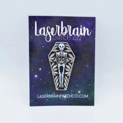 Laserbrain Patch Co PINS Skeleton Coffin Pin