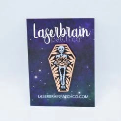 Laserbrain Patch Co PINS Skeleton Coffin Pin