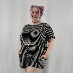 White Birch Juniper Striped Romper NEWEST ITEMS