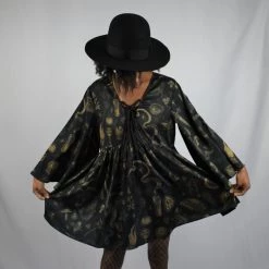 PREORDER Sabrina Satin Bell Sleeve Dress - BRETT MANNING ART DRESSES