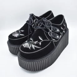 Capulet Embroidered Velvet Creepers DEMONIA