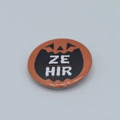 Jack O Pumpkin Pronoun Button BATS IN THE BELFRY PINS