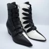 Strangecvlt SHOES & BOOTS Black And White Split Coven Boot -STRANGE CVLT