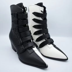 Strangecvlt SHOES & BOOTS Black And White Split Coven Boot -STRANGE CVLT