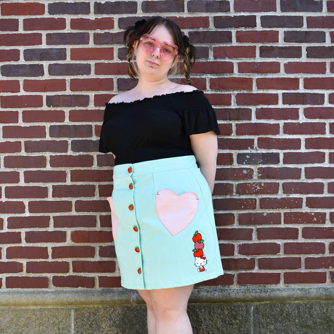 Unique Vintage NEWEST ITEMS Hello Kitty Apple A Day Mini Skirt (ALMOST GONE!) 3 Unique Vintage NEWEST ITEMS Hello Kitty Apple A Day Mini Skirt (ALMOST GONE!)