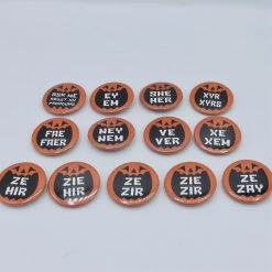 Jack O Pumpkin Pronoun Button BATS IN THE BELFRY PINS