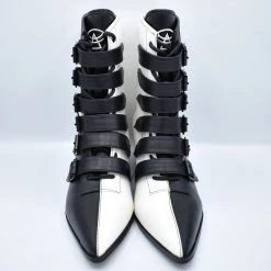 Strangecvlt SHOES & BOOTS Black And White Split Coven Boot -STRANGE CVLT