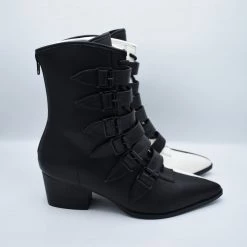 Strangecvlt SHOES & BOOTS Black And White Split Coven Boot -STRANGE CVLT