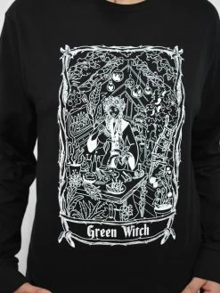 Green Witch Long Sleeve Tshirt THE PRETTY CULT UNISEX All T-SHIRTS