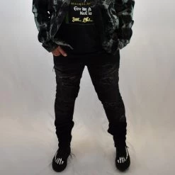 KDNK Graphic Graphite Moto Jeans UNISEX BOTTOMS