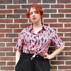 Sullen Clothing NEWEST ITEMS Pink Medieval Button Up SULLEN