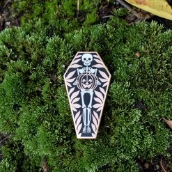 Laserbrain Patch Co PINS Skeleton Coffin Pin