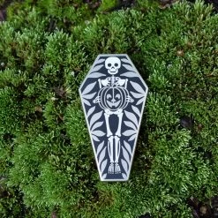 Laserbrain Patch Co PINS Skeleton Coffin Pin