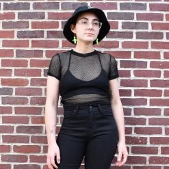 Fishnet Short Sleeve Crop FOXBLOOD NEWEST ITEMS