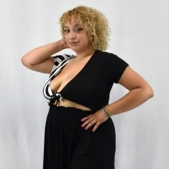 Ghost-town Tie Front Top FOREST INK