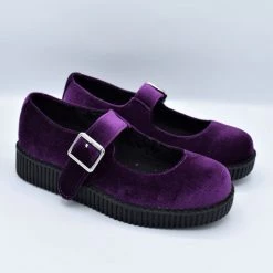 Apparition Velvet Mary Janes (Violet) - T.U.K. SALE ITEMS