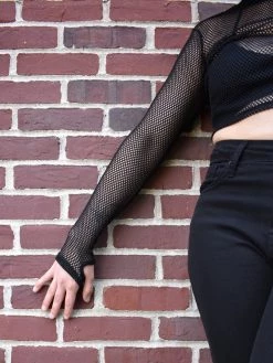 Fishnet Long Sleeve Crop FOXBLOOD NEWEST ITEMS
