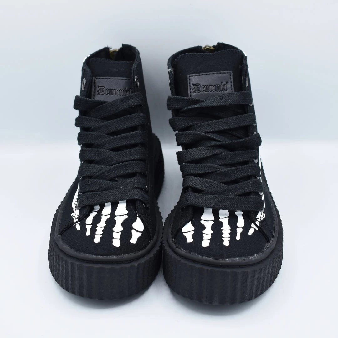 Skeletal Creeper High Tops DEMONIA SHOES & BOOTS 5 Skeletal Creeper High Tops DEMONIA SHOES & BOOTS