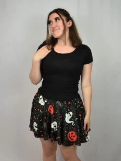Bats In The DWYBO BOTTOMS PREORDER Trick Or Treat Yourself Velvet Skater Skirt