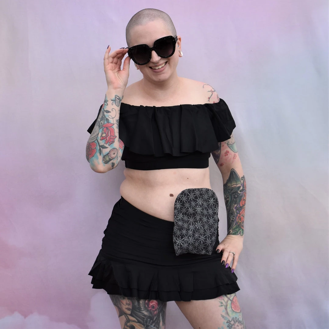 Unique Vintage SWIMSUITS Alice Black Skirted High Waist Swim Bottoms 3 Unique Vintage SWIMSUITS Alice Black Skirted High Waist Swim Bottoms