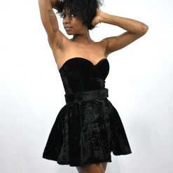 Daisy Corsets Angelique Black Velvet Bustier Corset CORSETS & CINCHERS