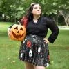 Bats In The DWYBO BOTTOMS PREORDER Trick Or Treat Yourself Velvet Skater Skirt