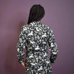 Oddities Shirt Dress In Black PRETTY SNAKE DRESSES