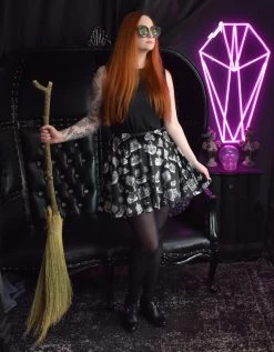 DWYBO Manning Collab BOTTOMS PREORDER From Salem, With Love Brett Velvet Skater Skirt BRETT MANNING COLLAB