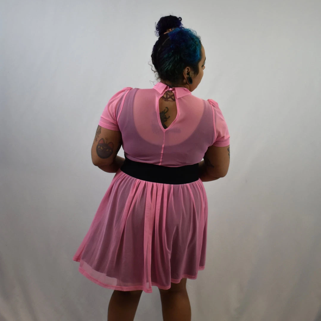 NEWEST ITEMS Courtney Mesh Babydoll Dress (Pink) MY VIOLET 9 NEWEST ITEMS Courtney Mesh Babydoll Dress (Pink) MY VIOLET