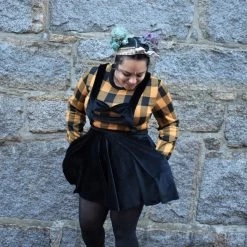 Reap What You Sew Consignment Black Velvet Pinafore HANDMADE LOCALLY DRESSES