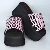 Anansi Studded Slide Sandal (Pink Holo) DEMONIA