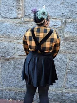 Reap What You Sew Consignment Black Velvet Pinafore HANDMADE LOCALLY DRESSES