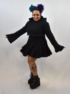 White Birch Tungsten Ribbed Skort