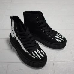 Skeletal Creeper High Tops DEMONIA SHOES & BOOTS