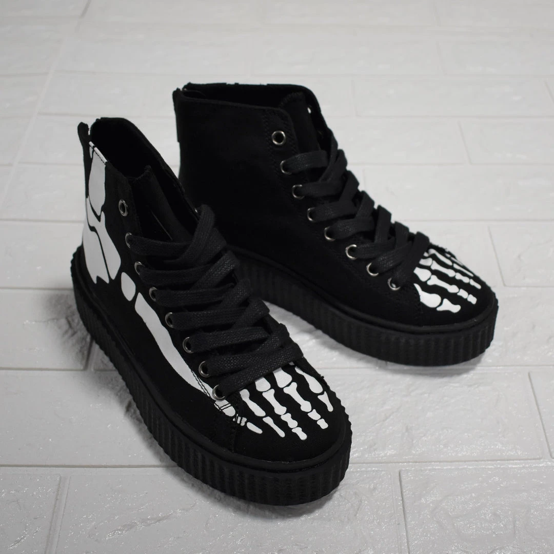 Skeletal Creeper High Tops DEMONIA SHOES & BOOTS 4 Skeletal Creeper High Tops DEMONIA SHOES & BOOTS