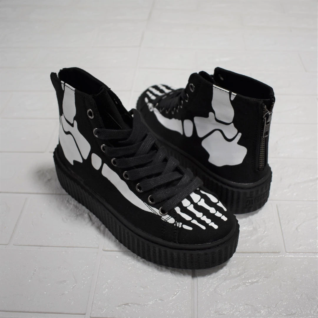 Skeletal Creeper High Tops DEMONIA SHOES & BOOTS 3 Skeletal Creeper High Tops DEMONIA SHOES & BOOTS