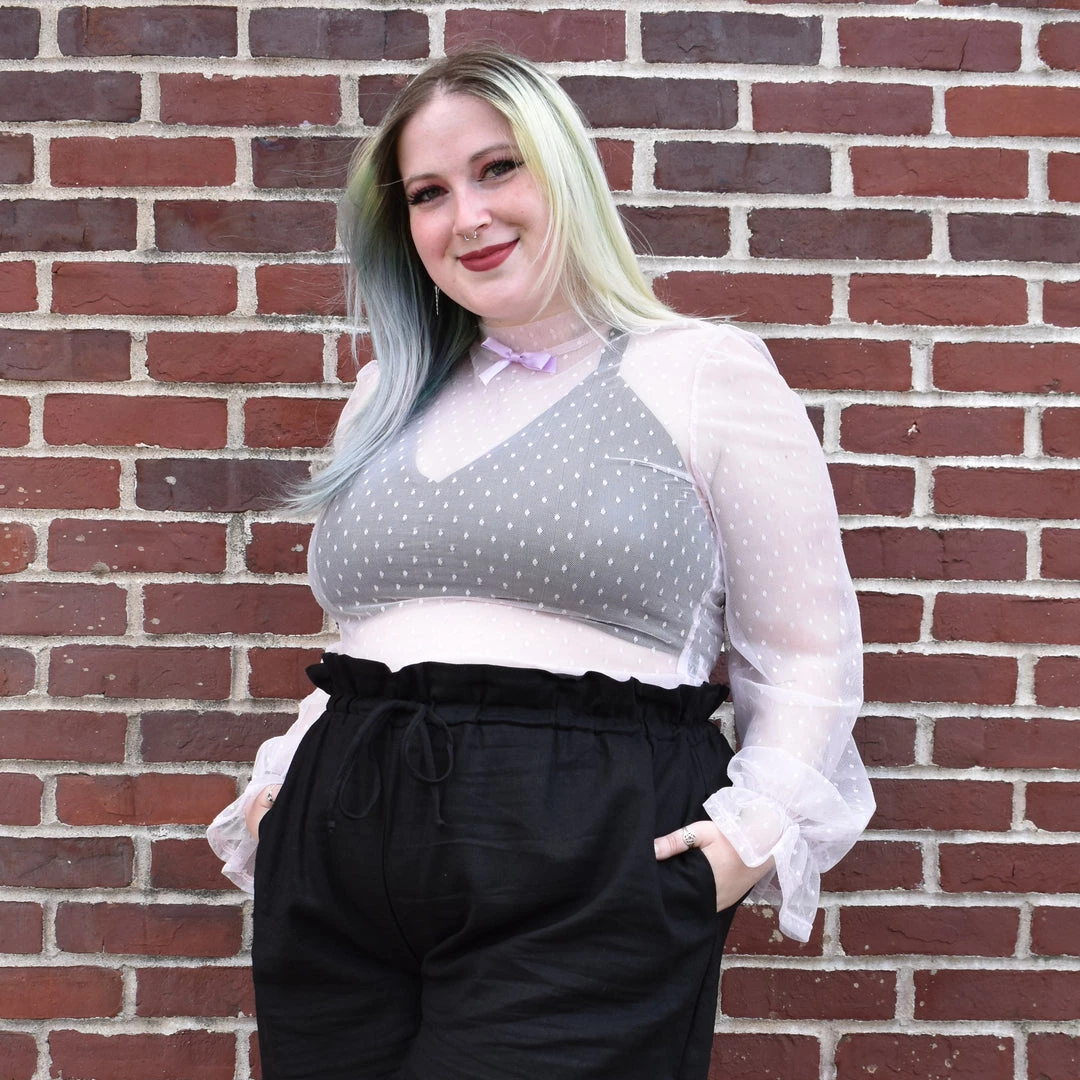 Sheer Frills Lilac Blouse MY VIOLET NEWEST ITEMS 4 Sheer Frills Lilac Blouse MY VIOLET NEWEST ITEMS