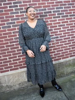 Very J SALE ITEMS Bespeckled Tiered Dress