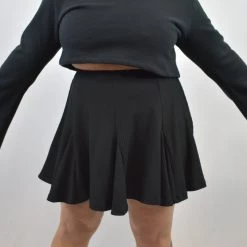 White Birch Tungsten Ribbed Skort