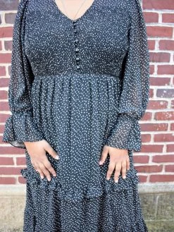 Very J SALE ITEMS Bespeckled Tiered Dress
