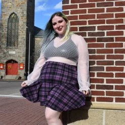 White Birch SALE ITEMS Clawdeen Wolf Purple Plaid Skort (ONLY L & 3X LEFT!)