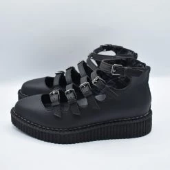 China Doll Multi-Strap Pointed Mary Jane (Black) - T.U.K.