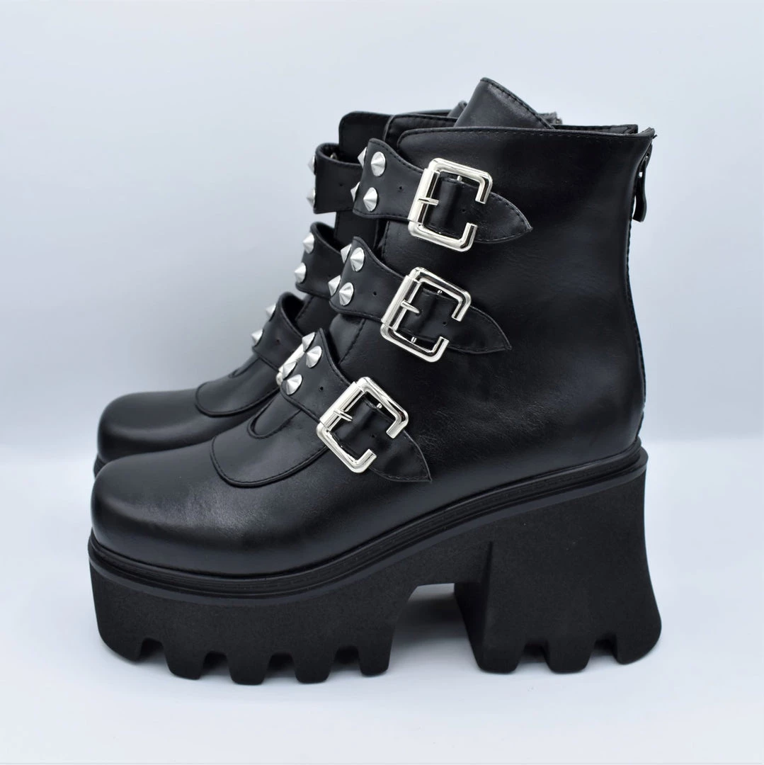 ACCITY SHOES & BOOTS Treble Triple Buckle Platform Boot 4 ACCITY SHOES & BOOTS Treble Triple Buckle Platform Boot