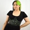 Daisy Corsets SALE ITEMS Orb Weaver Black & Green Open Cup Cincher