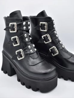 ACCITY SHOES & BOOTS Treble Triple Buckle Platform Boot 11 ACCITY SHOES & BOOTS Treble Triple Buckle Platform Boot