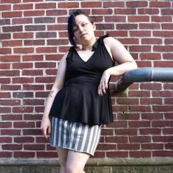 White Birch NEWEST ITEMS Sunstone Striped Denim Skirt