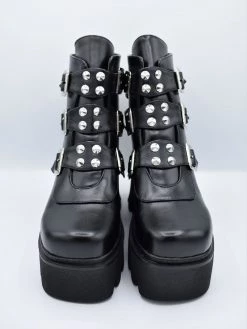 ACCITY SHOES & BOOTS Treble Triple Buckle Platform Boot 12 ACCITY SHOES & BOOTS Treble Triple Buckle Platform Boot