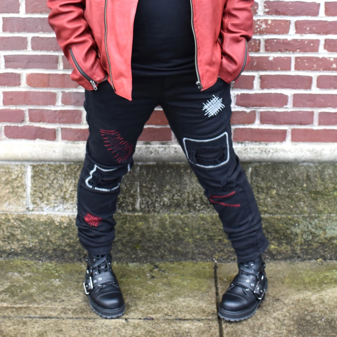 KDNK UNISEX BOTTOMS Scarecrow Embroidered Jeans 5 KDNK UNISEX BOTTOMS Scarecrow Embroidered Jeans