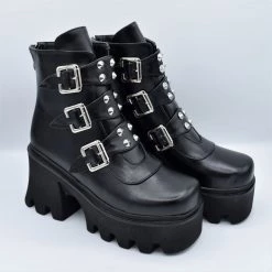 ACCITY SHOES & BOOTS Treble Triple Buckle Platform Boot